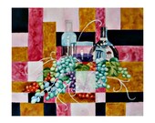 Shattered Reality XLIII (Wine Bottles and Grapes)  - Limited Edition Giclee