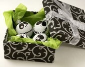The Nightmare Before Christmas Jack Skellington set of 4 Small Ornament Hand Painted Glass Ornament CO 47