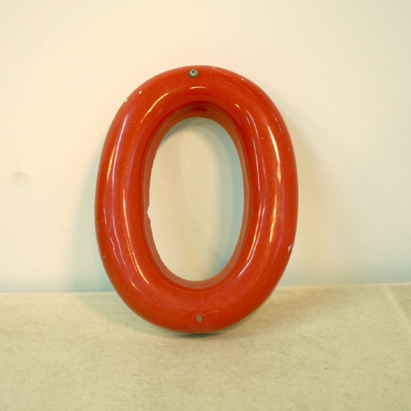 Vintage Sign Letter O / Large Red Marquee Letter O