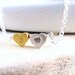 Tiny Heart Necklace, Two Hearts with Hand Stamped Initials, Personalized Necklace, Romantic Jewelry, Valentine's Day Gift