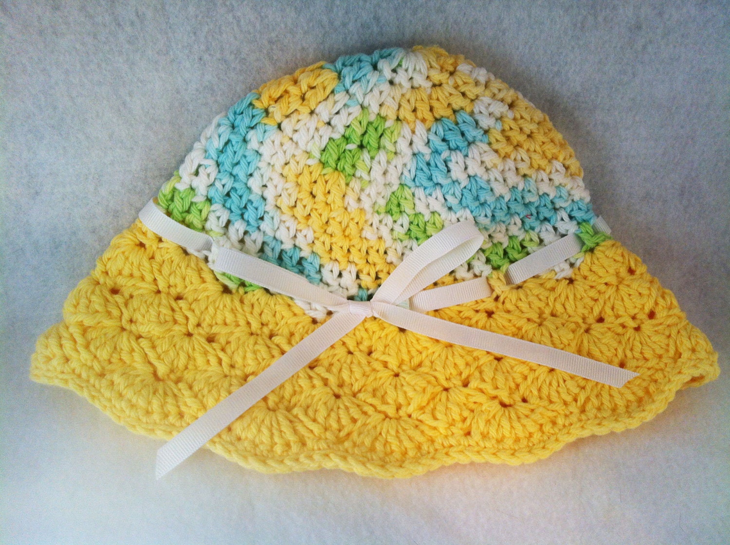 Toddler Size Crochet Sun Bonnet or Easter Cloche