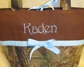 Handmade realtree camo camouflage diaper bag/ tote/ toddler tote/ travel bag you choose 1 name