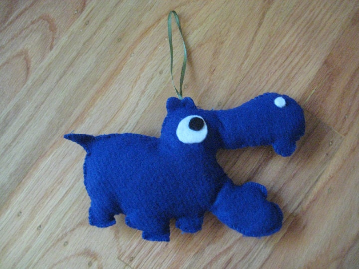 Hippo plush ornament