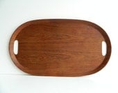 Swedish Modern Oval Teak Serving Tray