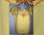 let the sunshine in Hippie top -  easy care - 1970s boho top