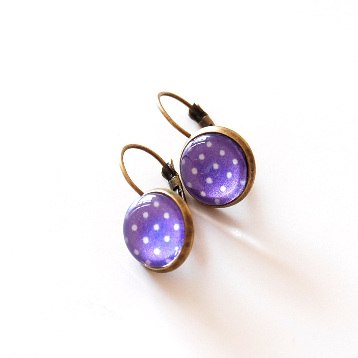 Purple Polka Dot Earrings