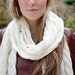Long Chunky Cable Knit Cream Scarf - Whisper