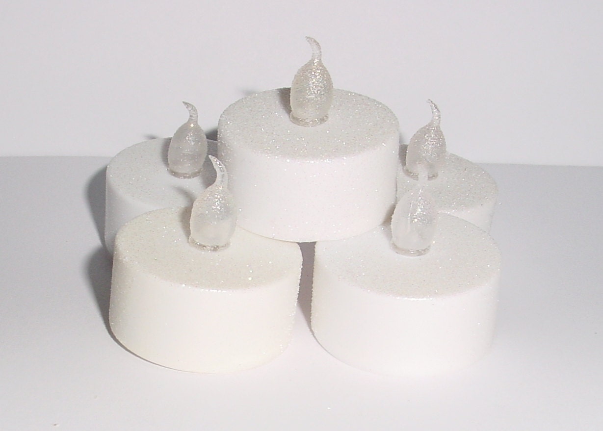 20 Handmade Glitter LED Flameless Tealight Candles