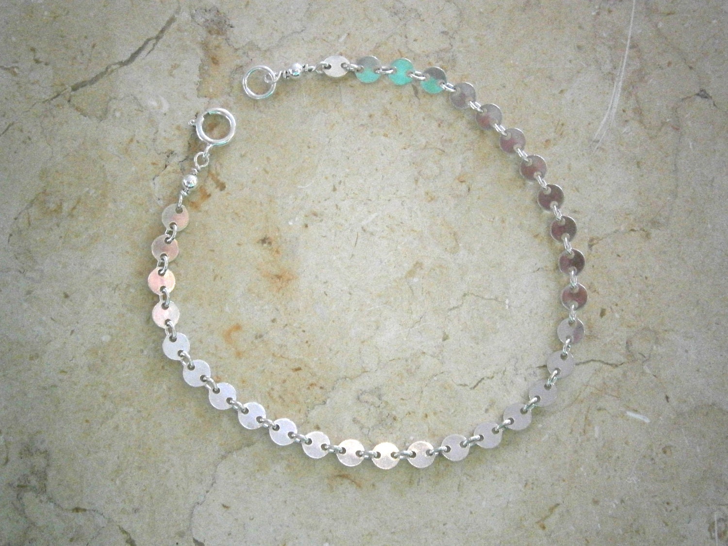 Silver Disc Bracelet, Silver Bracelet, Friendship Bracelet, Best Friend, Birthday, Sister, Mother, Holiday Gift