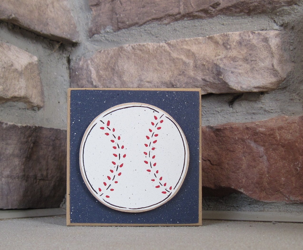 BASEBALL BLOCK for boy decor, dresser, shelf, desk, office, mantle, man cave and home decor