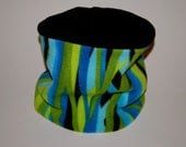 Fleece Kids Neck Warmer / Gaiter / Cowl Scarf - Grass Blades Blue Green Black