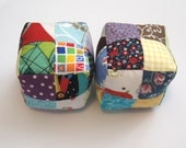 Quilted Baby Blocks - Set of 2 Jingling Bell Multicolor