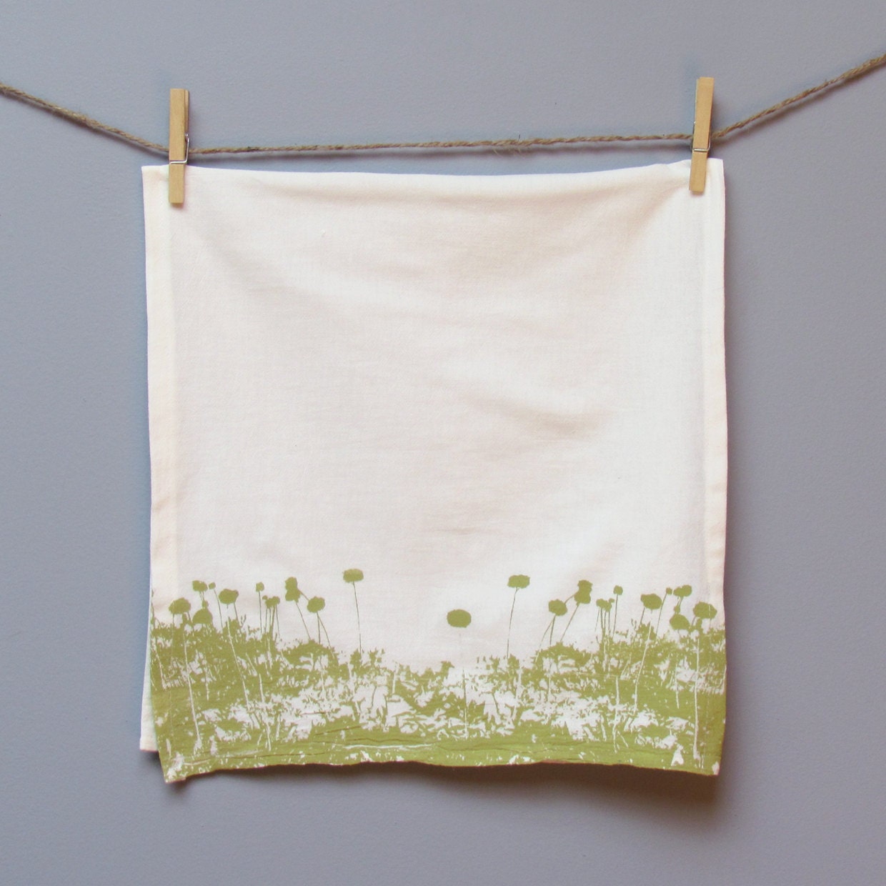 High Line Tea Towels, set of 2, printed in Citrus on White Flour Sack
