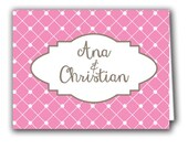 12 Posh Cross Dot Custom Name Stationery