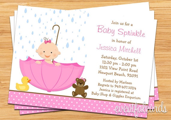 Baby Sprinkle Shower Invitation for Girl (Also Available in Boy)