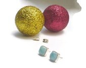 RESERVED Larimar post earrings Larimar studs square post
