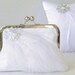 White feather wedding clutch, brides white sequin clutch, white damask purse, Hollywood glamour wedding, evening bag