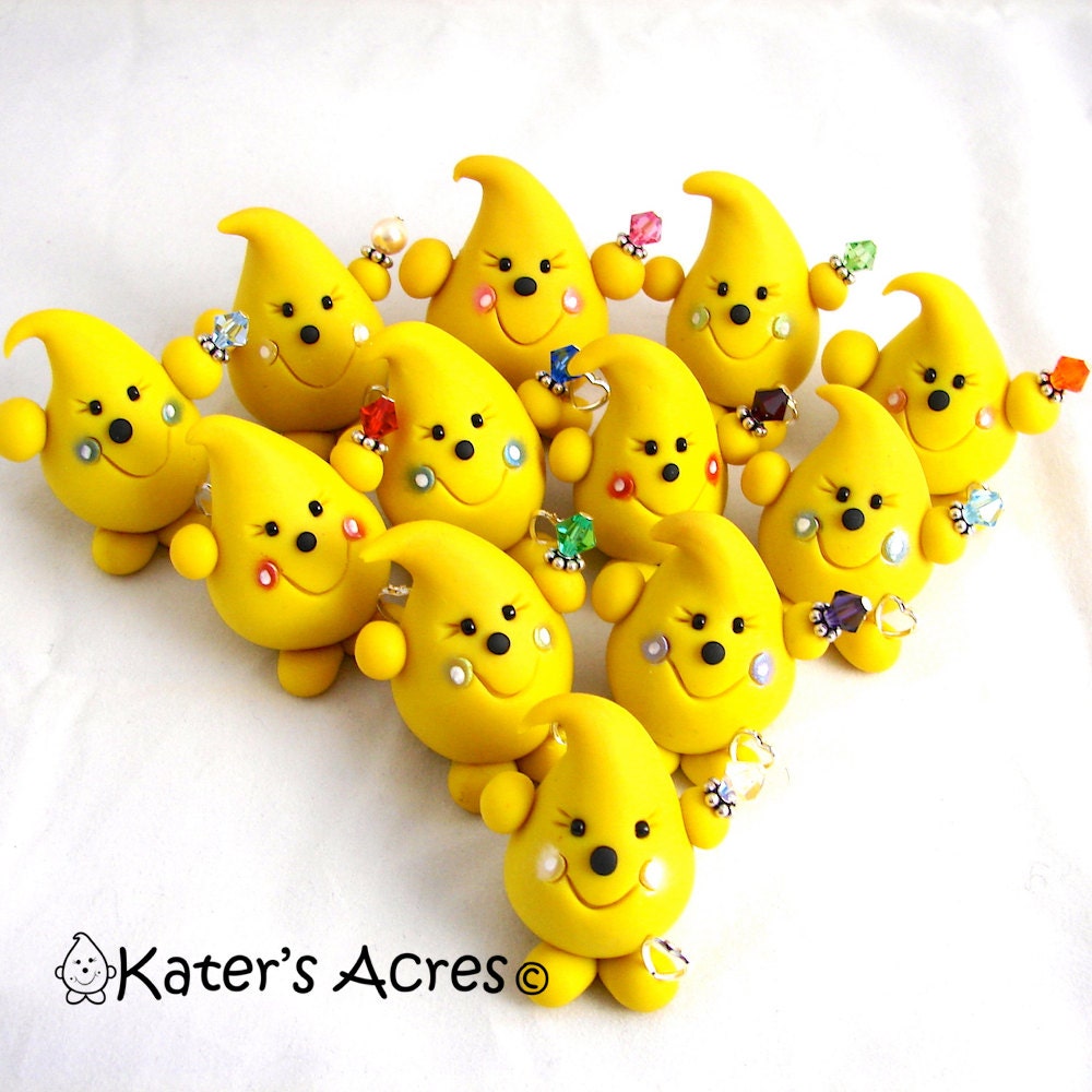 BIRTHSTONE PARKER - Polymer Clay Character with Swarovski Crystal - Full Set 12 Months