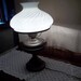 Vintage Gone With the Wind Lamp, White Milk Glass Shade, GWTW, Hurricane Lamp