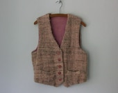 Vintage Woven Vest ... 1970's Textured Folk Waistcoat ... Medium / Large