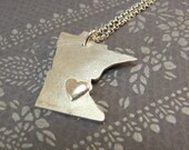 Minnesota, fine silver .999 necklace, sterling silver chain