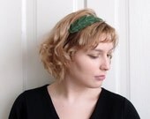 Lace Headband - Ariadne in Moss Green - Lace Hair Piece Fascinator - Nature Plant Headband