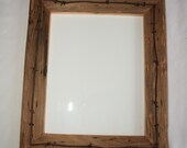 Reclaimed Wood Picture Frame - 8 X 10  - Vintage Telegraph Pole Cross Bar with Barbed Wire - Barnwood