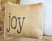 Joy Burlap Pillow Cover
