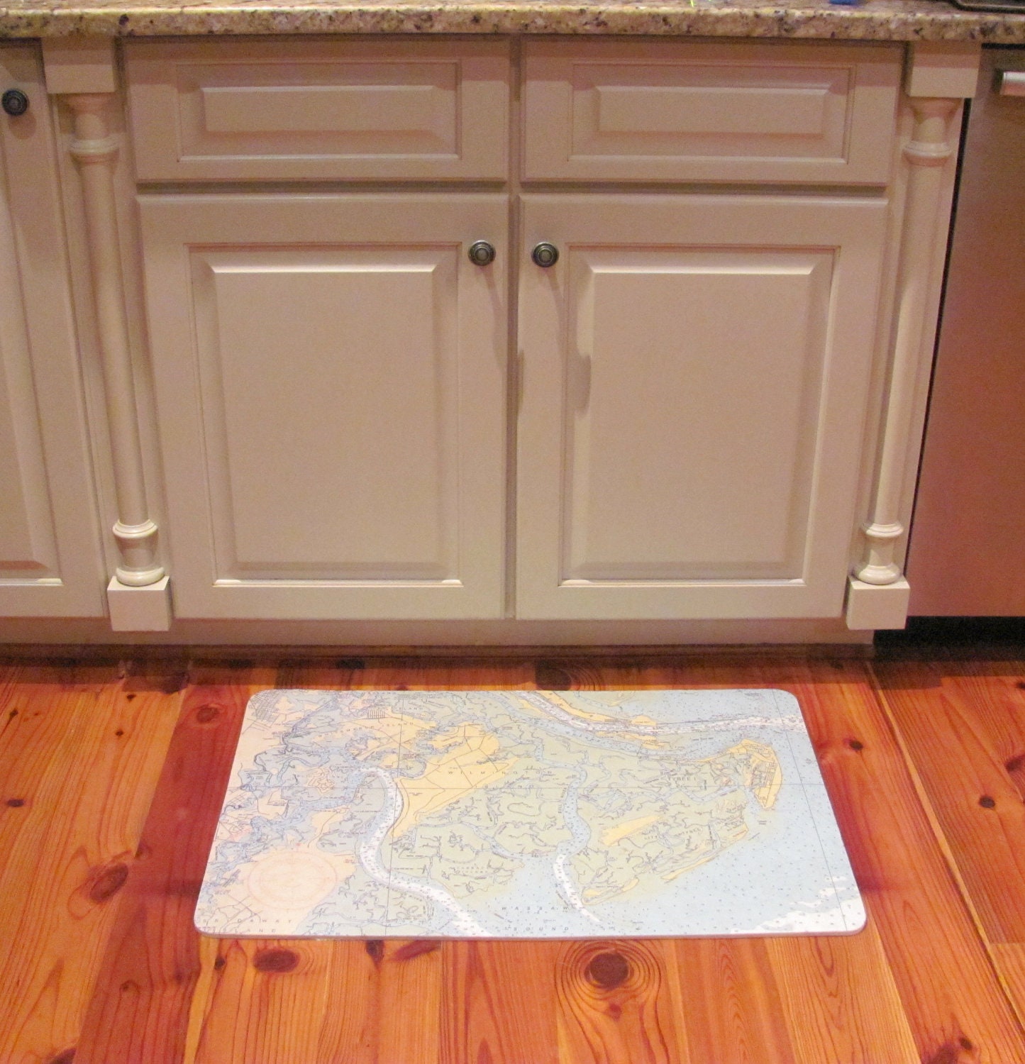 Nautical Cushion Mat for kitchen - Nautical Chart Map of Savannah Area