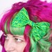 Green Circuit Board Hair Bow, Geek Print Hair Clip