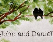 Made to Order, Custom Calligraphy, Baptism, Wedding, Anniversary, Calligraphy, Love Birds, Earth Tones.