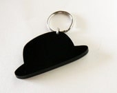 bowler hat keychain - for him - unisex gentlemen elegant gift under 15 USD