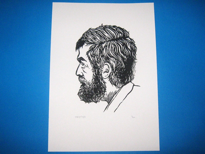 Stanley Kubrick linocut print