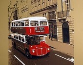 London Double-Decker Bus - hand pulled screenprint poster
