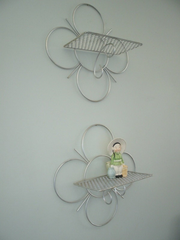 Vintage Metal Shelf Retro Style Wall Decor