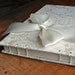 Wedding Guest Book, Ivory and White Paisley, MEDIUM 9x7, MADE upon ORDER