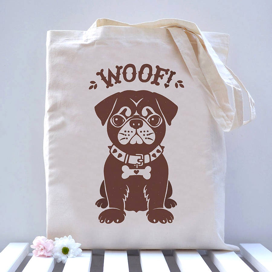 Pug Dog Tote Bag