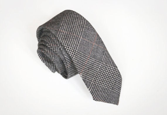 Jonathan - Black Plaid Wool Men's Tie
