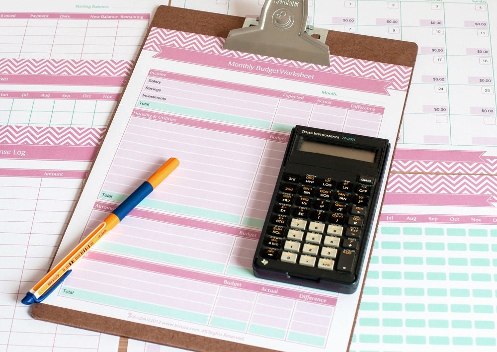 Finance Organizer Kit, Budget and Bill Pay Printables, Editable PDF Documents, for Letter and A4 Paper, Instant Download