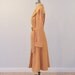 Vintage 1970s Swing Trench Coat, 70s Persian Orange Swing Skirt Winged Collar Long Sleeve Fall Coat, Back Tuck Pleats, Detective Spy Coat