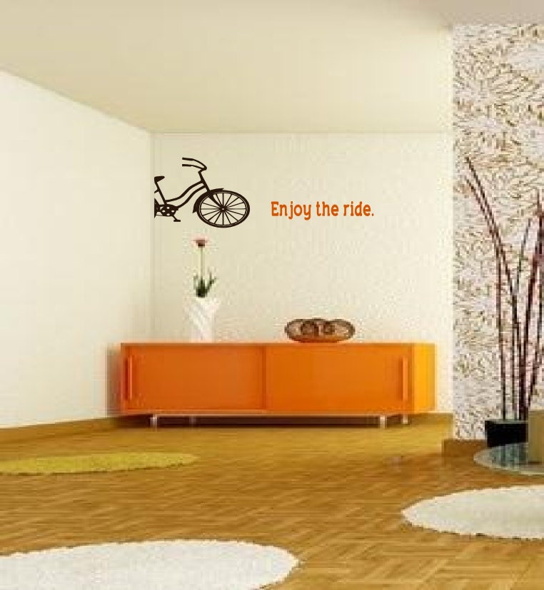 Enjoy the Ride Wall Decor - Mod Beach Cruiser Adventure -  Bike decal -Vinyl wall art decals by 3rdaveshore