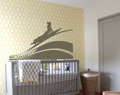 Laid Back Surfer Girl cruising up a wave - Surf Culture Artwork - Vinyl wall art decals graphic sticker by 3rd Ave Shore