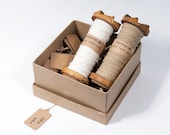 Gift-Wrapping Set with Vintage Bobbins and Paper Twine