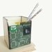 Circuit Board Pencil Holder Stained Glass Geekery Computer Mens Handmade OOAK