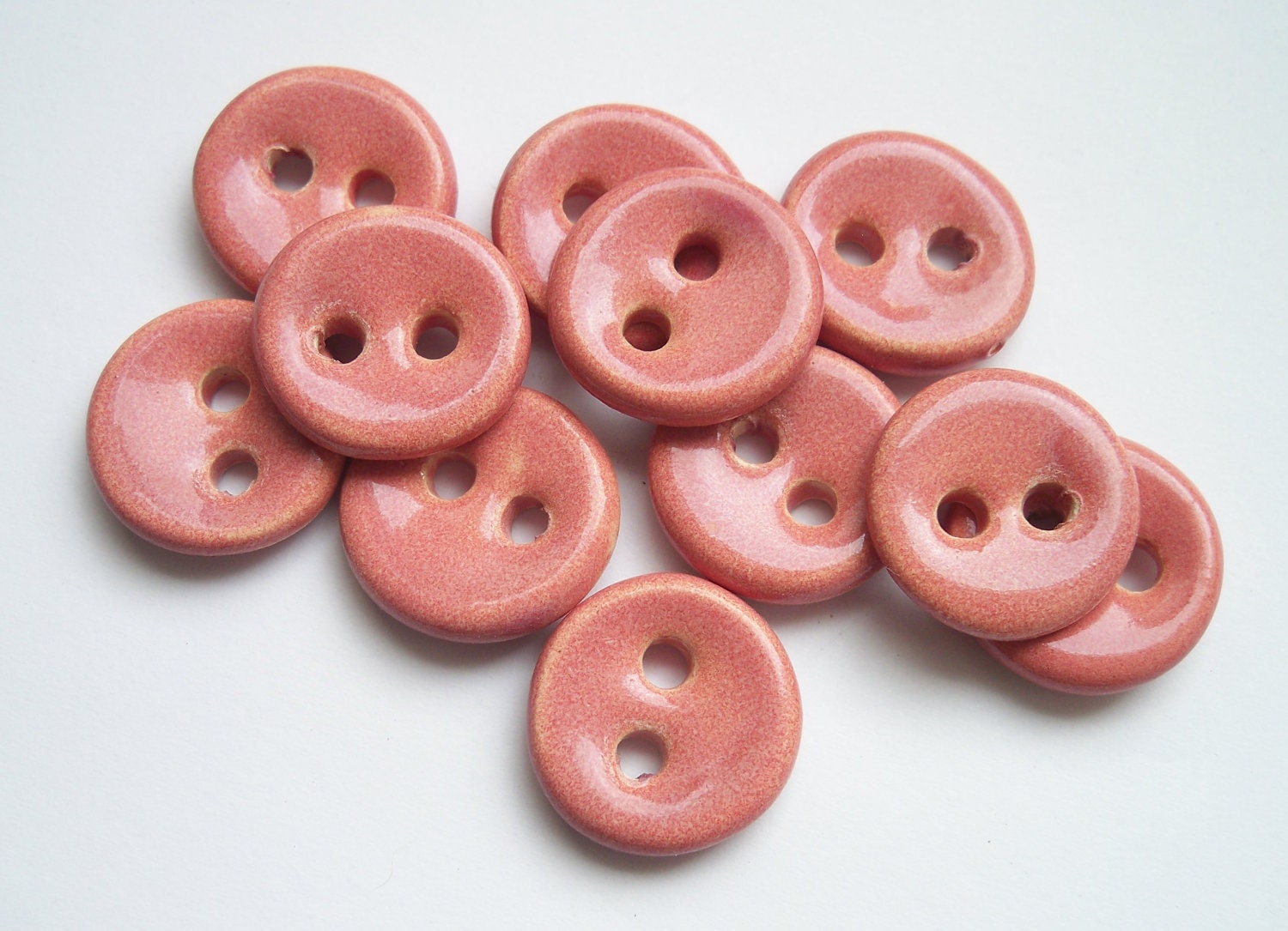 Salmon Pink Ceramic Buttons