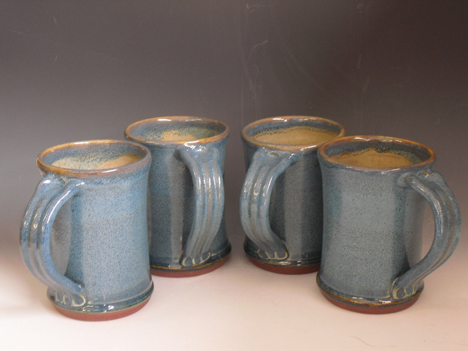 Hand thrown stoneware pottery large mugs set of by GuccionePottery