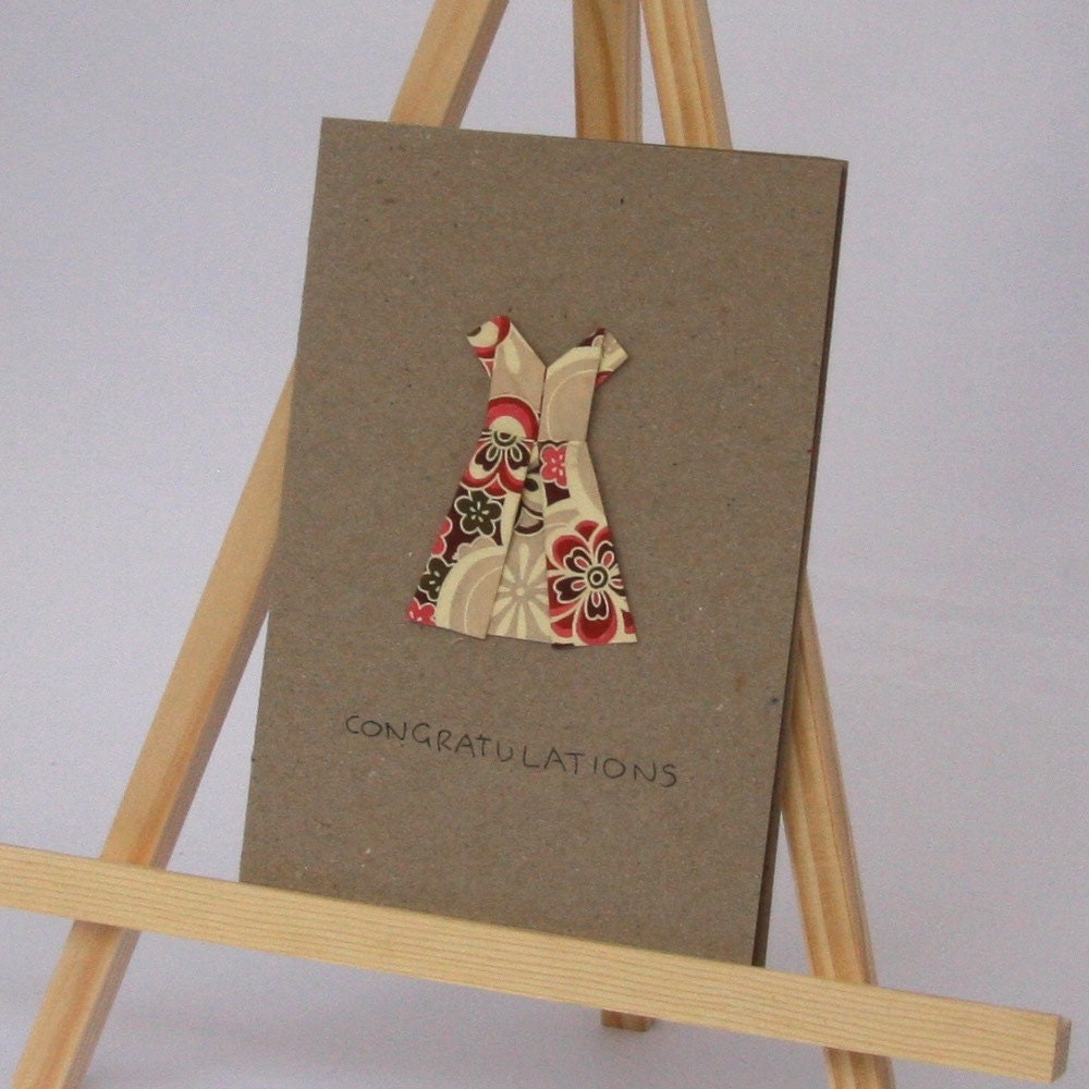 Origami Card - Party Dress - Congratulations C6 Size