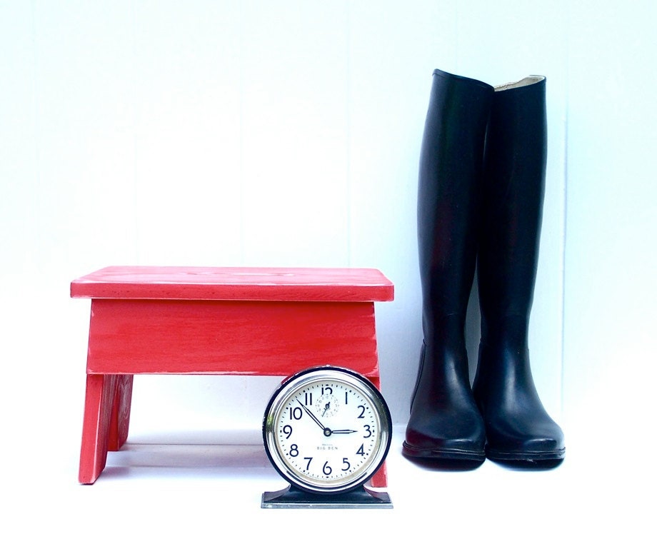 Step Stool Vintage Style No. 3 in Red Handmade by Circle Creek Home