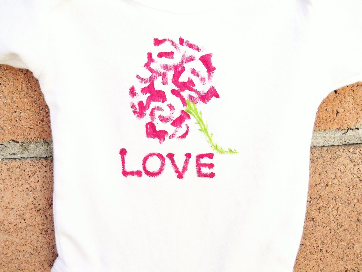 Kids Children Rose Love Flower Toddler T-Shirt or Baby Onesie Hand Painted