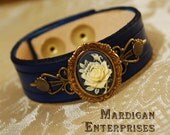 Navy Rose Cameo Bracelet